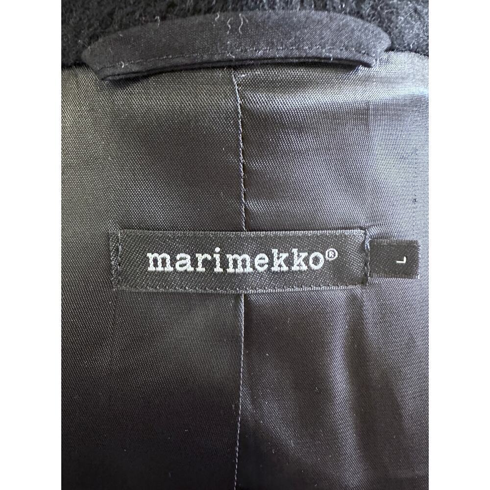 Marimekko “Mollis” Mohair Wool Blend Sack Coat Black L 12/14 - Picture 9 of 10